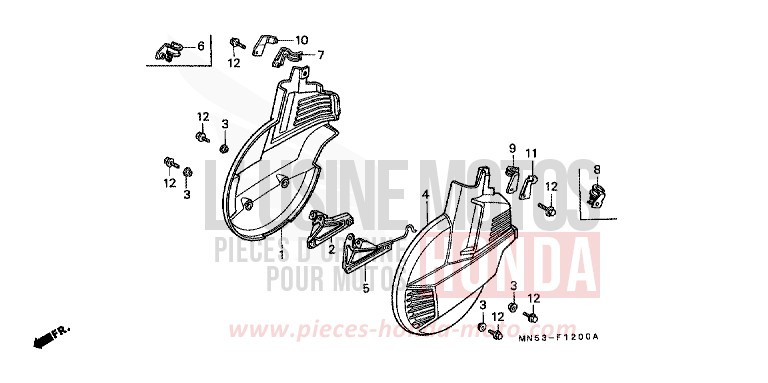 FRONT WHEEL COVER for Goldwing R114J (R114J) from 1989