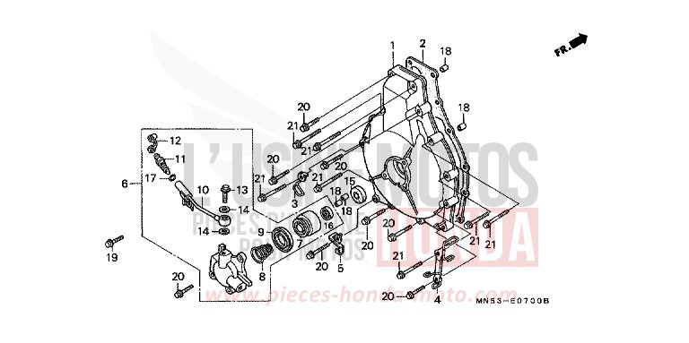 CLUTCH COVER for Goldwing CANDY SPECTRA RED (R176) from 1990