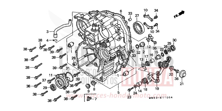 REAR CASE for Goldwing CANDY SPECTRA RED (R176) from 1990