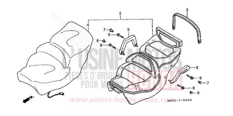 SEAT for Goldwing CANDY SPECTRA RED (R176) from 1990