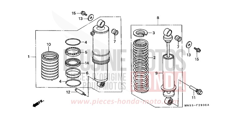 REAR CUSHION (GL1500J/K/L/AM/SEM) for Goldwing CANDY SPECTRA RED (R176) from 1990