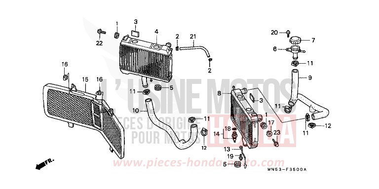 RADIATOR for Goldwing CANDY SPECTRA RED (R176) from 1990