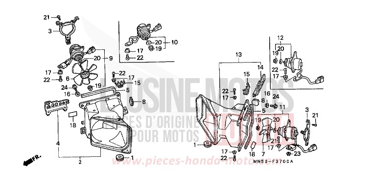 COOLING FAN/SHROUD for Goldwing CANDY SPECTRA RED (R176) from 1990