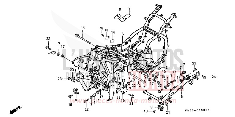 FRAME BODY for Goldwing CANDY SPECTRA RED (R176) from 1990