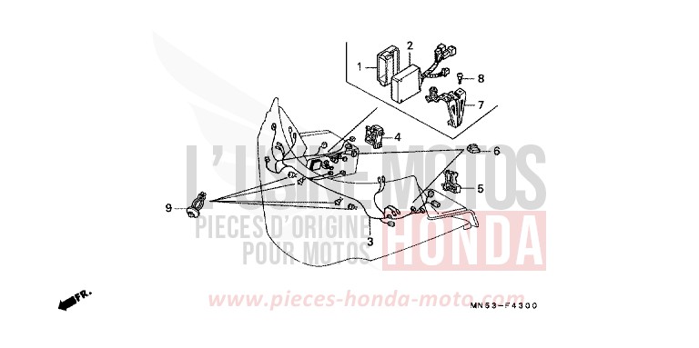 FAIRING SUB HARNESS for Goldwing CANDY SPECTRA RED (R176) from 1990