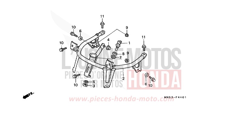 COWL STAY (GL1500L/AM/SEM) for Goldwing CANDY SPECTRA RED (R176) from 1990