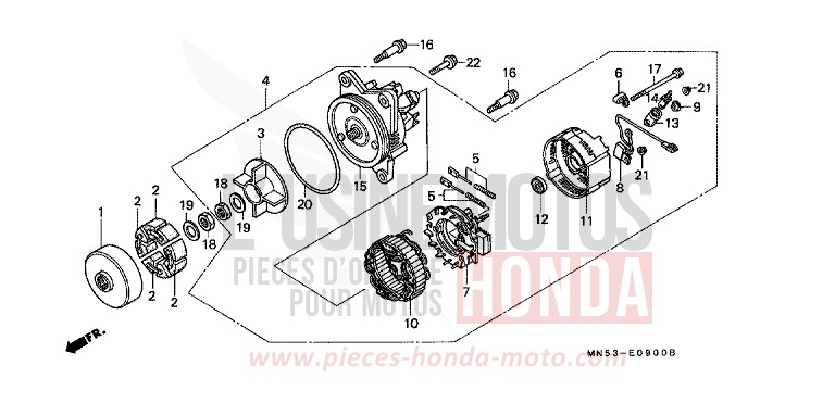 GENERATOR for Goldwing CANDY WINE BERRY RED-U (R114D) from 1990