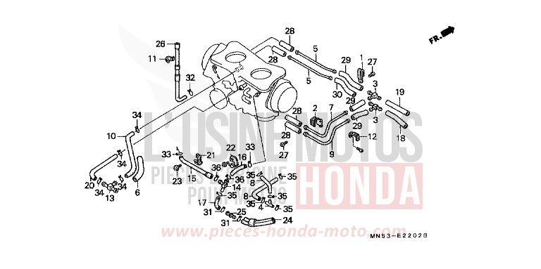 TUBING (1) (GL1500L/AM/SEM/AN/SEN) for Goldwing CANDY WINE BERRY RED-U (R114D) from 1990