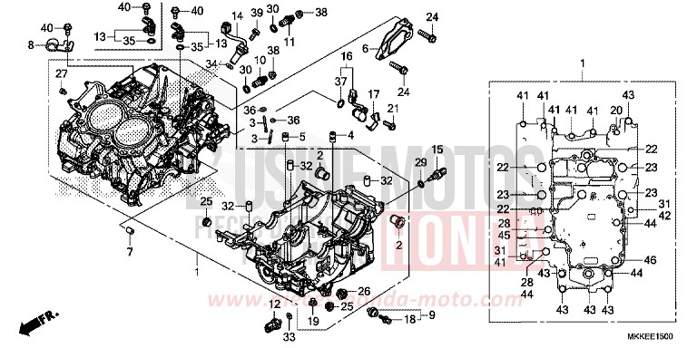 CRANKCASE for CRF1000 DEGITAL SILVER METALLIC (NHA30D) from 2019