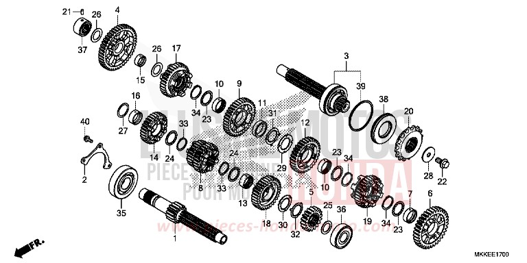 TRANSMISSION (CRF1000A/A2/AL/AL2) for CRF1000 DEGITAL SILVER METALLIC (NHA30D) from 2019