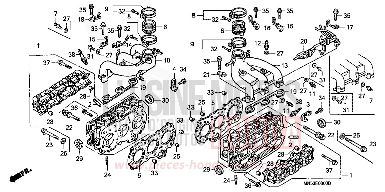CYLINDER HEAD for Goldwing R114J (R114J) from 1990