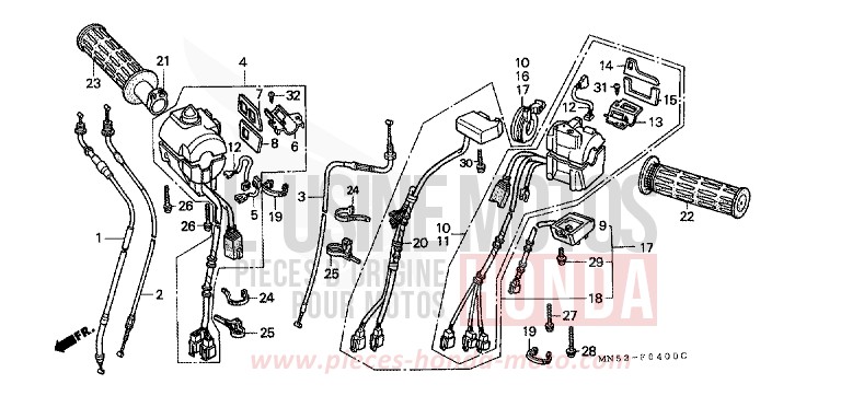 SWITCH/CABLE for Goldwing R114J (R114J) from 1990