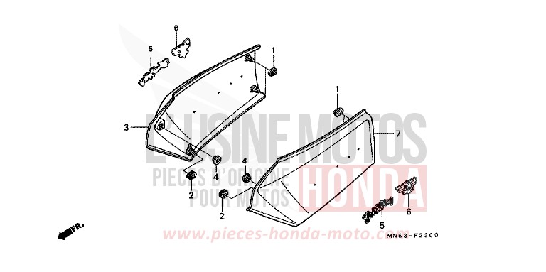 SIDE COVER for Goldwing R114J (R114J) from 1990