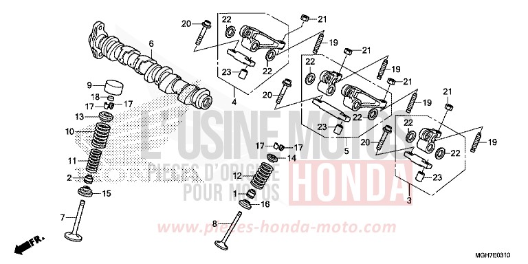 CAMSHAFT/VALVE (REAR) for VFR1200X DEGITAL SILVER METALLIC (NHA30B) from 2015