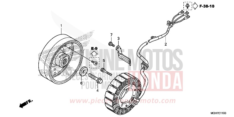 GENERATOR for VFR1200X DEGITAL SILVER METALLIC (NHA30B) from 2015