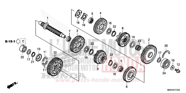 TRANSMISSION (VFR1200XD/XDA/XDL/XDS) (COUNTERSHAFT) for VFR1200X DEGITAL SILVER METALLIC (NHA30B) from 2015