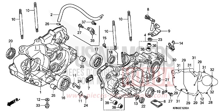 CRANKCASE for CRF250R EXTREME RED (R292) from 2006