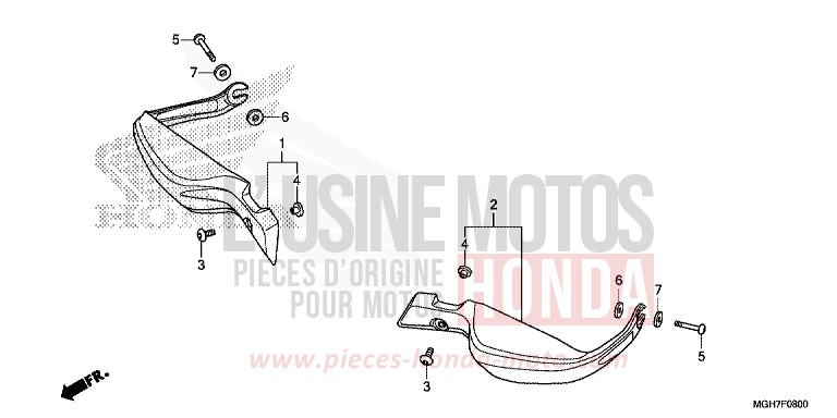 KNUCKLE GUARD for VFR1200X DEGITAL SILVER METALLIC (NHA30B) from 2015