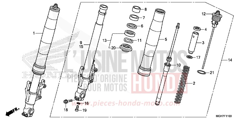FRONT FORK for VFR1200X DEGITAL SILVER METALLIC (NHA30B) from 2015