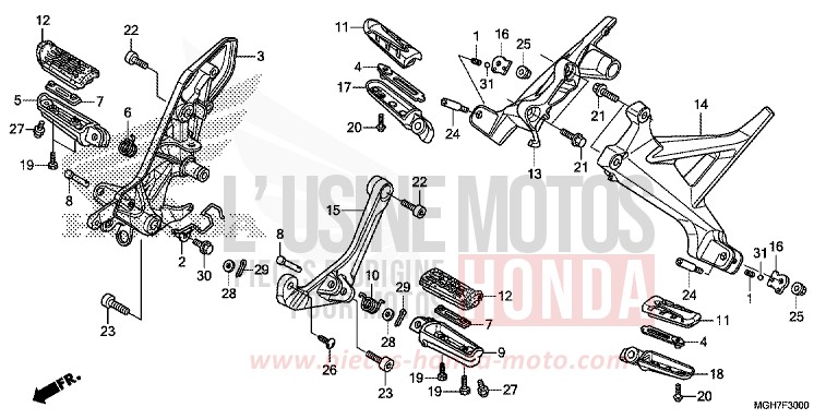 STEP for VFR1200X DEGITAL SILVER METALLIC (NHA30B) from 2015