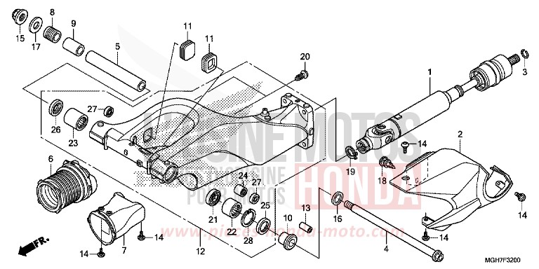 SWINGARM for VFR1200X DEGITAL SILVER METALLIC (NHA30B) from 2015
