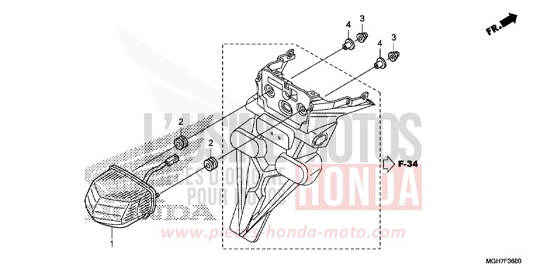 TAILLIGHT for VFR1200X DEGITAL SILVER METALLIC (NHA30B) from 2015