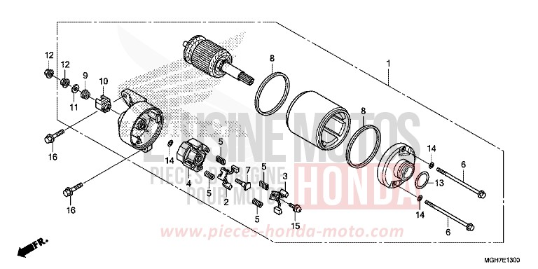 STARTING MOTOR for VFR1200X PEARL GLARE WHITE (NHB53B) from 2015