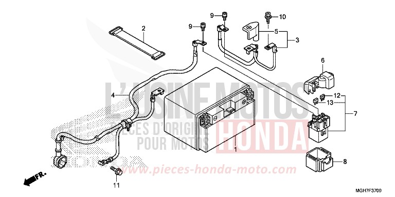BATTERY for VFR1200X PEARL GLARE WHITE (NHB53B) from 2015