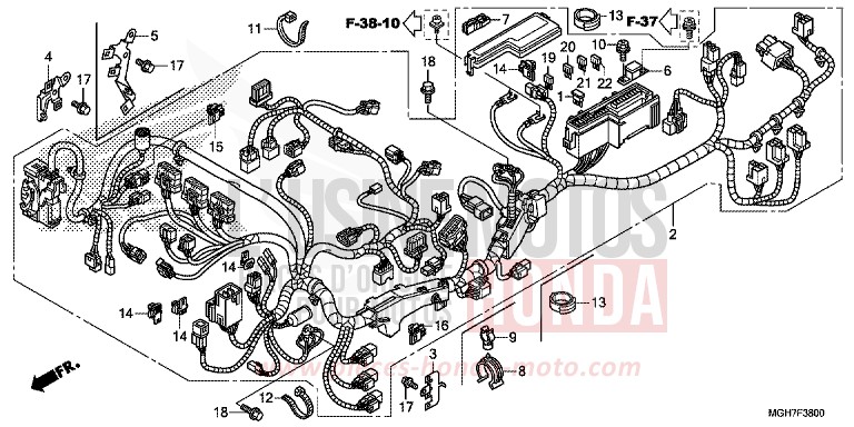 WIRE HARNESS for VFR1200X PEARL GLARE WHITE (NHB53B) from 2015