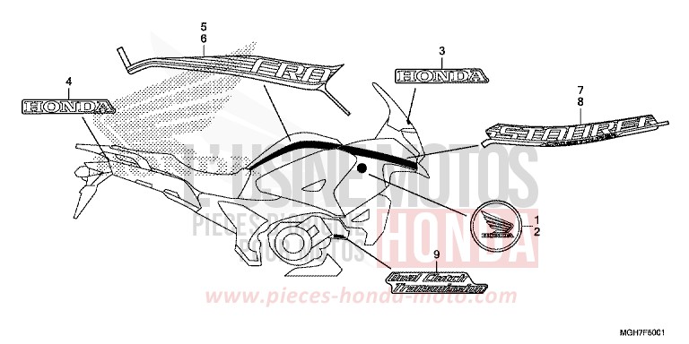 MARK (2) for VFR1200X PEARL GLARE WHITE (NHB53B) from 2015