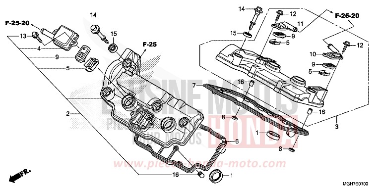 CYLINDER HEAD COVER for VFR1200X MAT PEARL GLARE WHITE (NHB54) from 2015