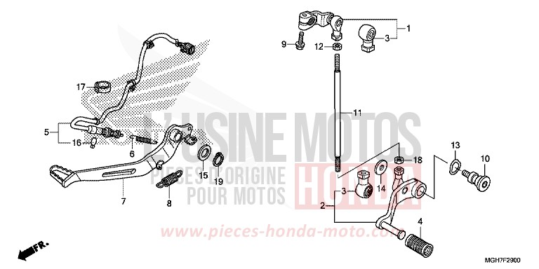 PEDAL for VFR1200X MAT PEARL GLARE WHITE (NHB54) from 2015