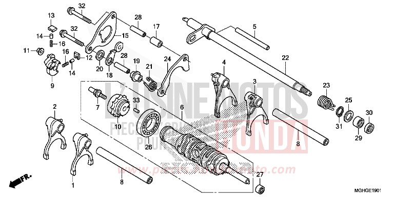 GEARSHIFT DRUM (VFR1200XD/XDA/XDL/XDS) for VFR1200X DEGITAL SILVER METALLIC (NHA30) from 2016