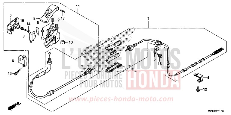 PARKING BRAKE LEVER for VFR1200X DEGITAL SILVER METALLIC (NHA30) from 2016