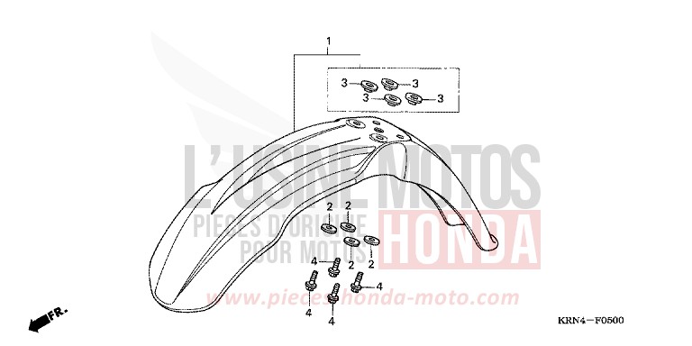 FRONT FENDER for CRF250R EXTREME RED (R292) from 2006