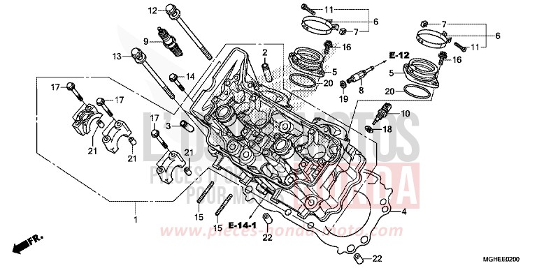 CYLINDER HEAD for VFR1200X CANDY PROMINENCE RED (R342) from 2014
