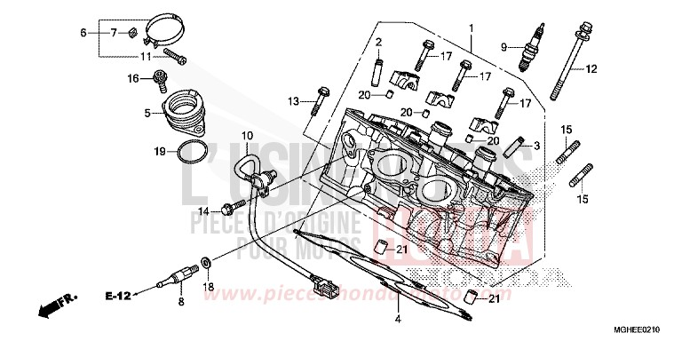 TESTATA per VFR1200X CANDY PROMINENCE RED (R342) del 2014