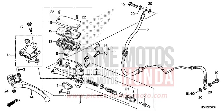 CLUTCH MASTER CYLINDER for VFR1200X CANDY PROMINENCE RED (R342) from 2014