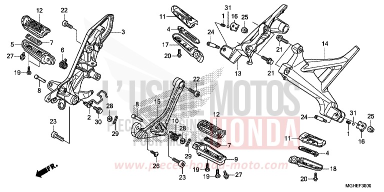 STEP for VFR1200X CANDY PROMINENCE RED (R342) from 2014