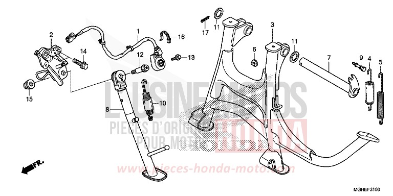 STAND for VFR1200X CANDY PROMINENCE RED (R342) from 2014