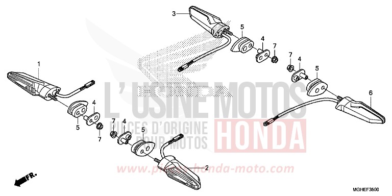 FRECCIA per VFR1200X CANDY PROMINENCE RED (R342) del 2014