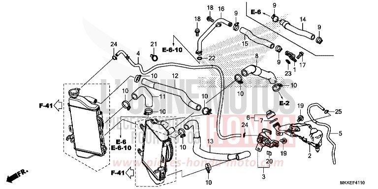 RADIATOR HOSE/WATER PIPE for CRF1000 DEGITAL SILVER METALLIC (NHA30D) from 2019