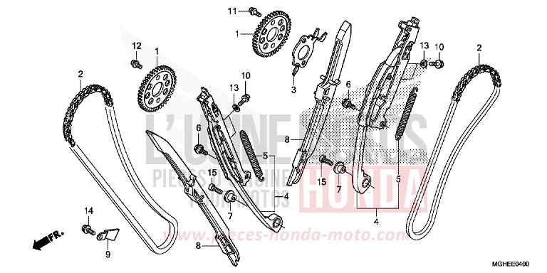 CAM CHAIN/TENSIONER for VFR1200X MAT PEARL GLARE WHITE (NHB54) from 2014