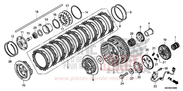 CLUTCH (VFR1200X/XA/XL) for VFR1200X MAT PEARL GLARE WHITE (NHB54) from 2014