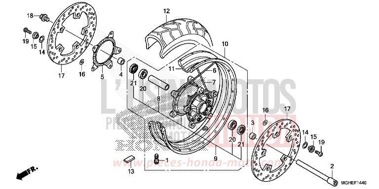 FRONT WHEEL for VFR1200X MAT PEARL GLARE WHITE (NHB54) from 2014