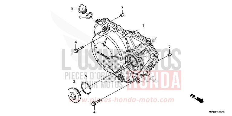 RIGHT CRANKCASE COVER (VFR1200X/XA/XL) for VFR1200X PEARL COSMIC BLACK (NHA64) from 2014