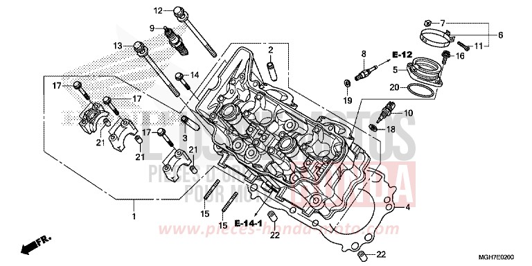 CYLINDER HEAD (FRONT) for VFR1200X MAT PEARL GLARE WHITE (NHB54) from 2015