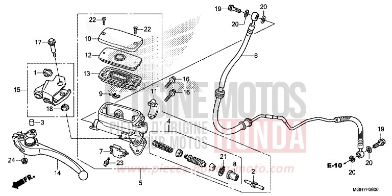 CLUTCH MASTER CYLINDER for VFR1200X MAT PEARL GLARE WHITE (NHB54) from 2015