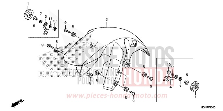 FRONT FENDER for VFR1200X PEARL COSMIC BLACK (NHA64) from 2015