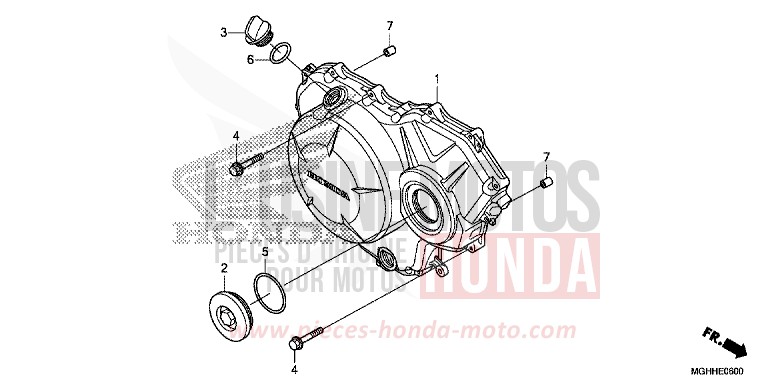 RIGHT CRANKCASE COVER (VFR1200X/XA/XL) for VFR1200X CANDY PROMINENCE RED (R342) from 2017